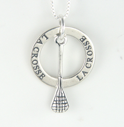 Sterling silver lacrosse ring necklace and chain