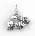 Silver Hippos Charm