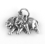 Silver Elephants Charm