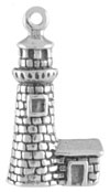 Silver lighthouse charm