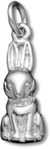 Silver Easter bunny charm