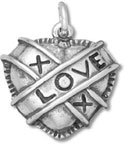 Silver Love Heart X Charm
