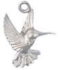 Silver Hummingbird Charm