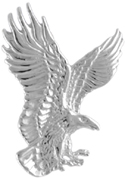 Silver Eagle in Flight Pendant