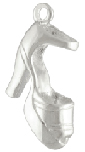 Sterling silver clog platform heel shoe charm