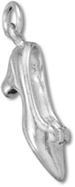 Silver low heel shoe charm
