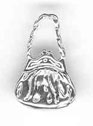 Sterling silver vintage style purse charm