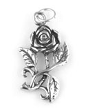 Sterling silver rose charm