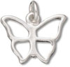 Silver Butterfly Outline Charm