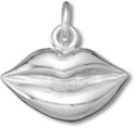 Sterling silver lips charm