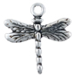 Silver Flat Dragonfly Charm
