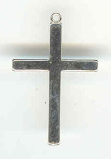 Silver plain medium flat cross pendant