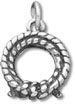 Sterling silver coiled rope charm
