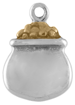 Silver pot of gold charm