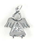 Sterling silver crystal angel charm