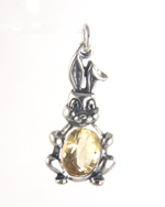 Sterling silver crystal bunny charm