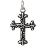 Sterling Silver Vine Covered Cross Charm