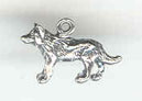 Small Sterling Silver Wolf Charm
