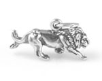 Sterling silver mountain lion charm in 3-D