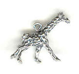 Sterling silver giraffe charm 3-D