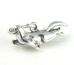Sterling silver sea otter charm