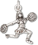 Silver Cheerleader Charm
