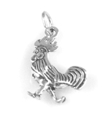 Silver rooster charm