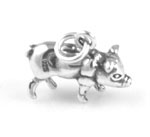Silver pig charm