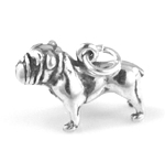 Silver bull dog charm