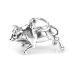 Sterling silver bull charm