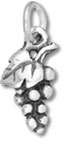 Sterling silver grapes charm with split ring