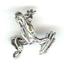 Sterling silver frog charm 3-D