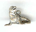Sterling silver seal charm 3-D