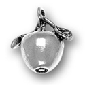 Sterling Silver Solid Full 3-D Apple Charm