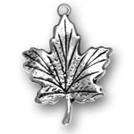 Sterling silver maple leaf charm