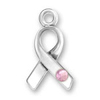 Silver Pink Crystal Awareness Ribbon