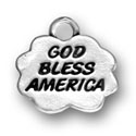 Silver God Bless America charm