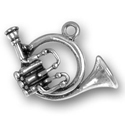 Silver French horn charm