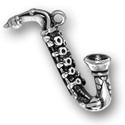 Silver saxophone charm