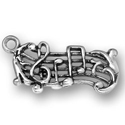 Silver musical staff charm