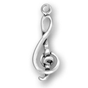 Silver treble clef charm
