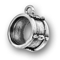 Silver snare drum charm