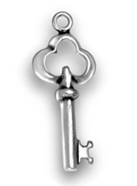 Sterling silver skeleton key charm