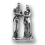 Sterling silver bride and groom charm