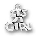 Sterling silver Its a Girl charm