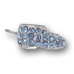 Silver blue crystal baby shoe charm