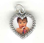 Silver Heart-shaped Photo Charm