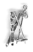 Sterling silver skis & poles charm