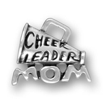 Silver Cheerleader Mom Charm