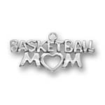 Silver Basketball MOM Charm or Pendant